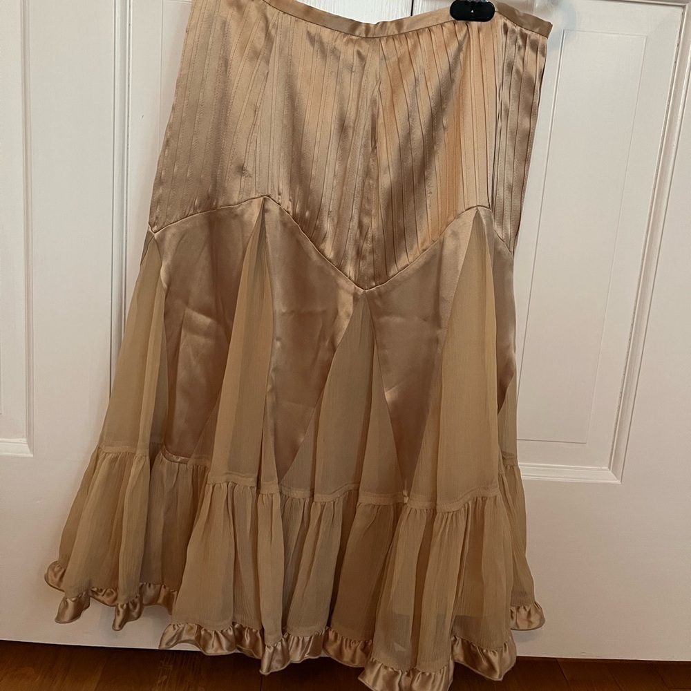 Banana Republic gold silk skirt, size 0